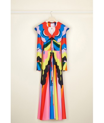 Psychedelisches Maxikleid mit Oversize-Kragen Fin de série