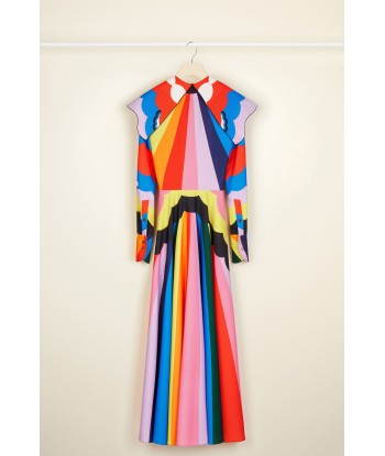 Psychedelisches Maxikleid mit Oversize-Kragen Fin de série