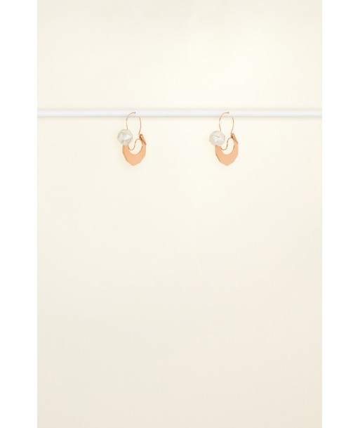 Small Facet Hoop Earrings - Copper and Silver basket pas cher